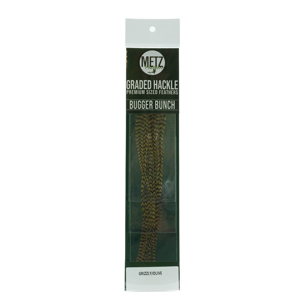 Umpqua / Metz Hackle Bugger Bunch 3 Pack in Grizzly and Olive